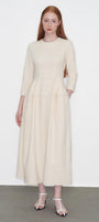 Amelia A-line 3/4 Sleeved Polycotton Midi Dress - MEAN BLVD