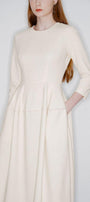 Amelia A-line 3/4 Sleeved Polycotton Midi Dress - MEAN BLVD