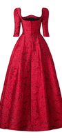 Amelia Ball Gown Curved Neck Brocade Maxi Dress - MEAN BLVD