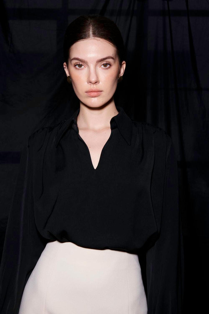 Amelia Straight Cuff Sleeved Silk Shirt - MEAN BLVD