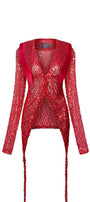 Amira Bodycon See-Through Mesh Sequin Shirt - MEAN BLVD