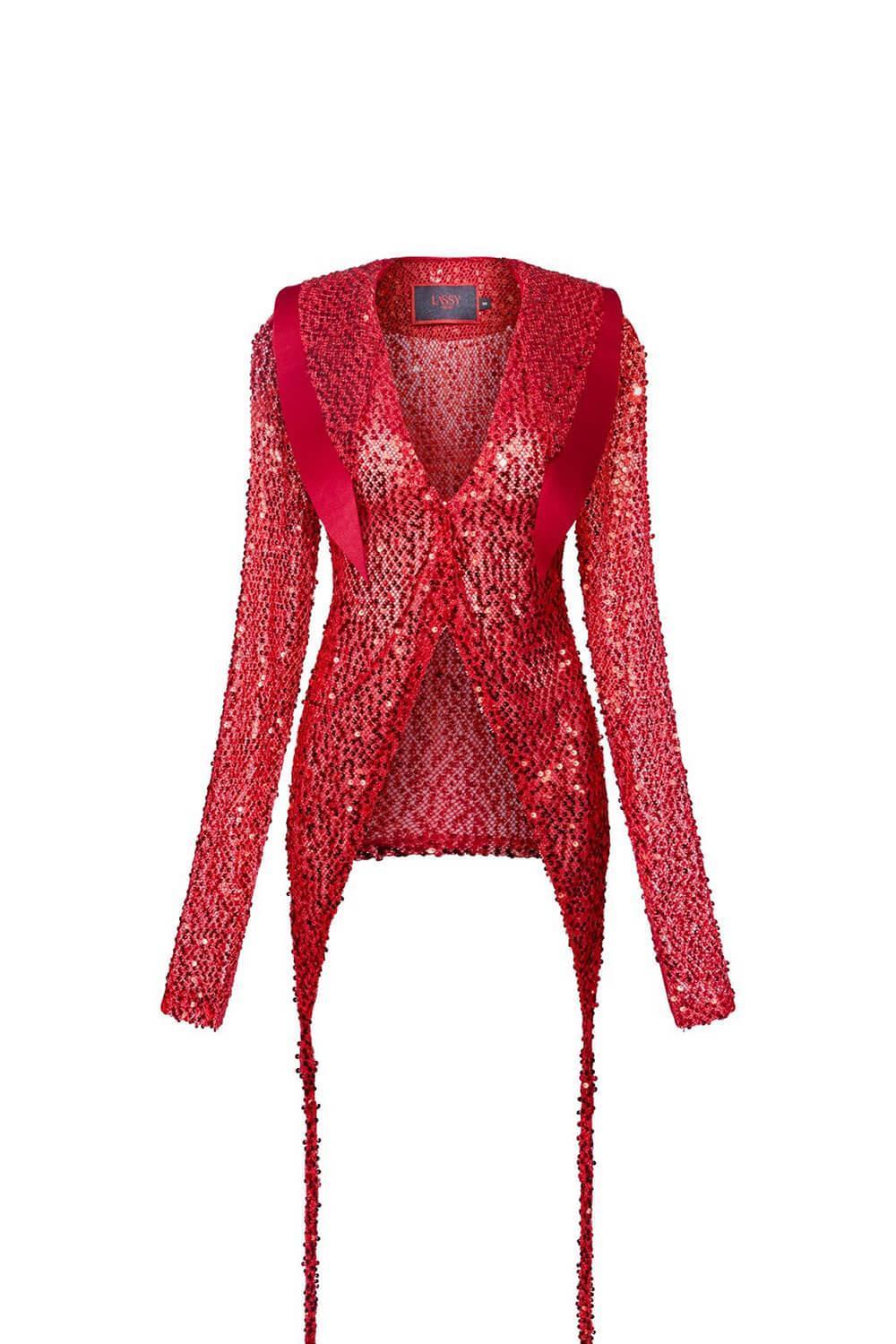 Amira Bodycon See-Through Mesh Sequin Shirt - MEAN BLVD