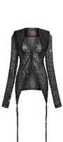 Amira Bodycon See-Through Mesh Sequin Shirt - MEAN BLVD
