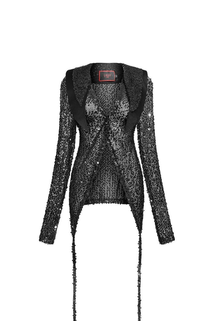 Amira Bodycon See-Through Mesh Sequin Shirt - MEAN BLVD