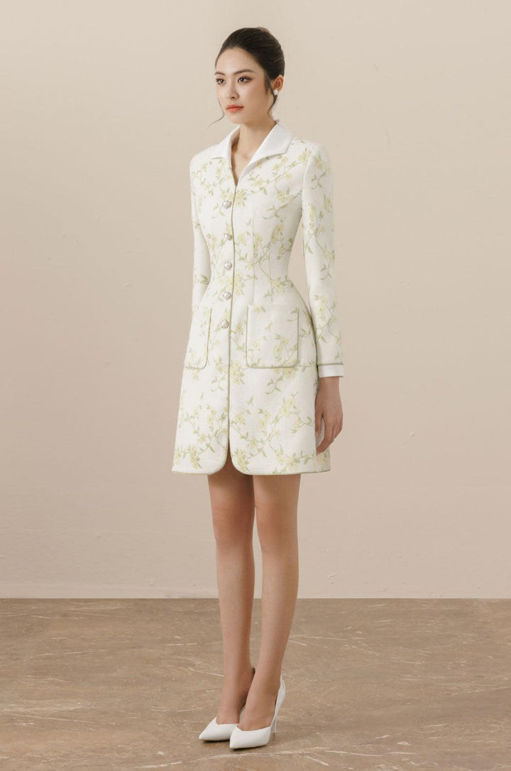 Amoret A-line Patch Pocket Tweed Mini Dress - MEAN BLVD