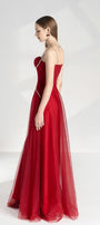 Amy Slit Sweetheart Neck Mesh Floor Length Dress - MEAN BLVD