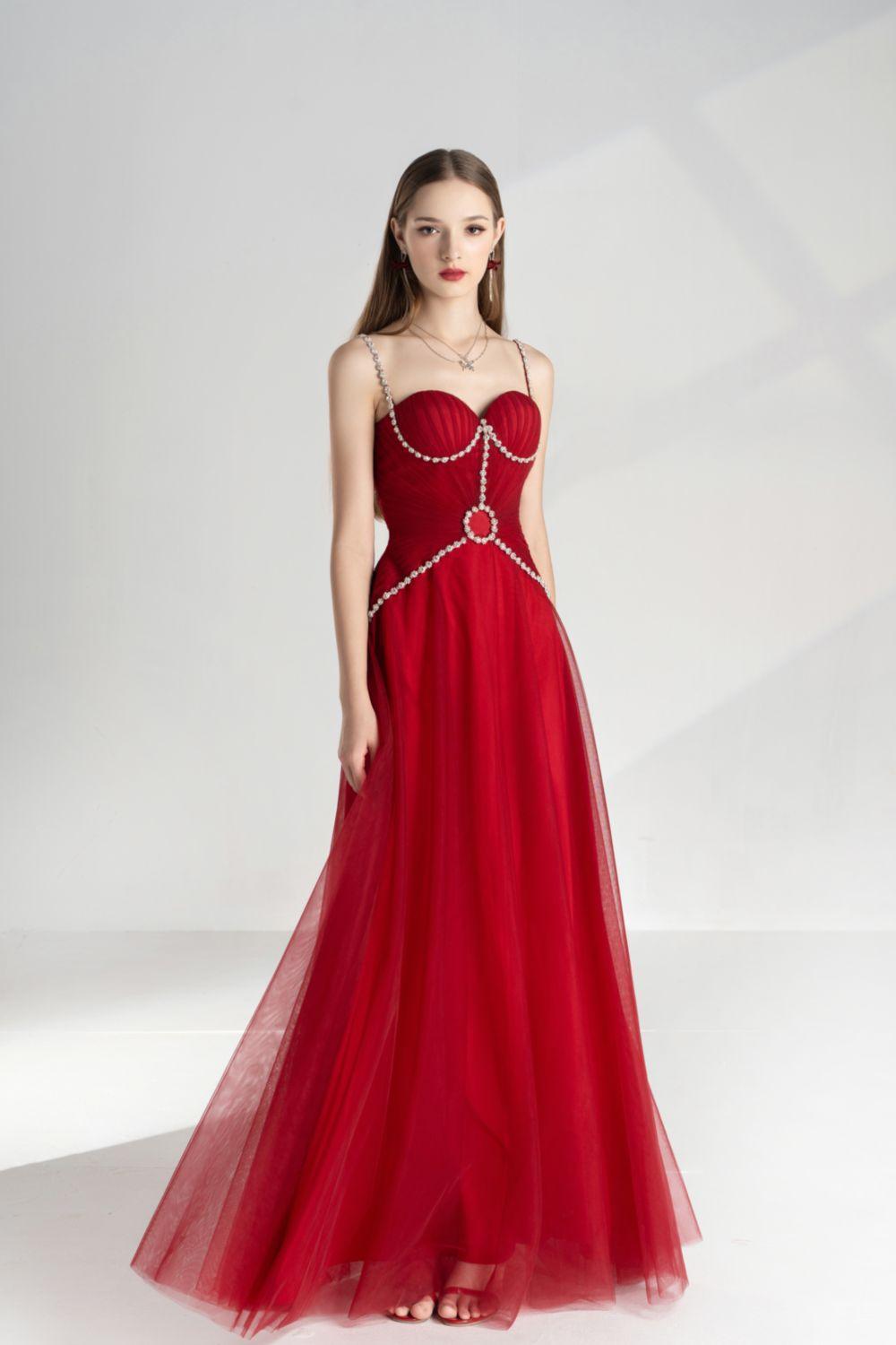 Amy Slit Sweetheart Neck Mesh Floor Length Dress - MEAN BLVD