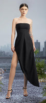 An Other Asymmetric Patch Pocket Wool Cotton Ankle Length Dress - MEAN BLVD