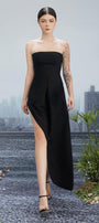 An Other Asymmetric Patch Pocket Wool Cotton Ankle Length Dress - MEAN BLVD