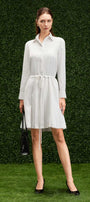 Anahi A-line Shirt Collar Woven Cotton Mini Dress - MEAN BLVD