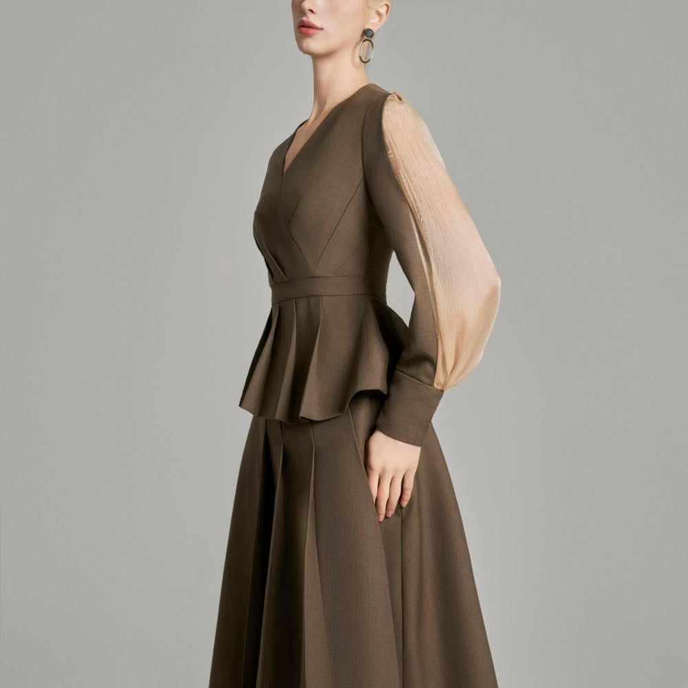 Andi Pleated Basic Cotton Blend Midi Skirt - MEAN BLVD