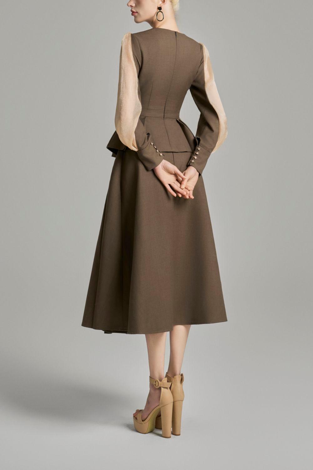 Andi Pleated Basic Cotton Blend Midi Skirt - MEAN BLVD