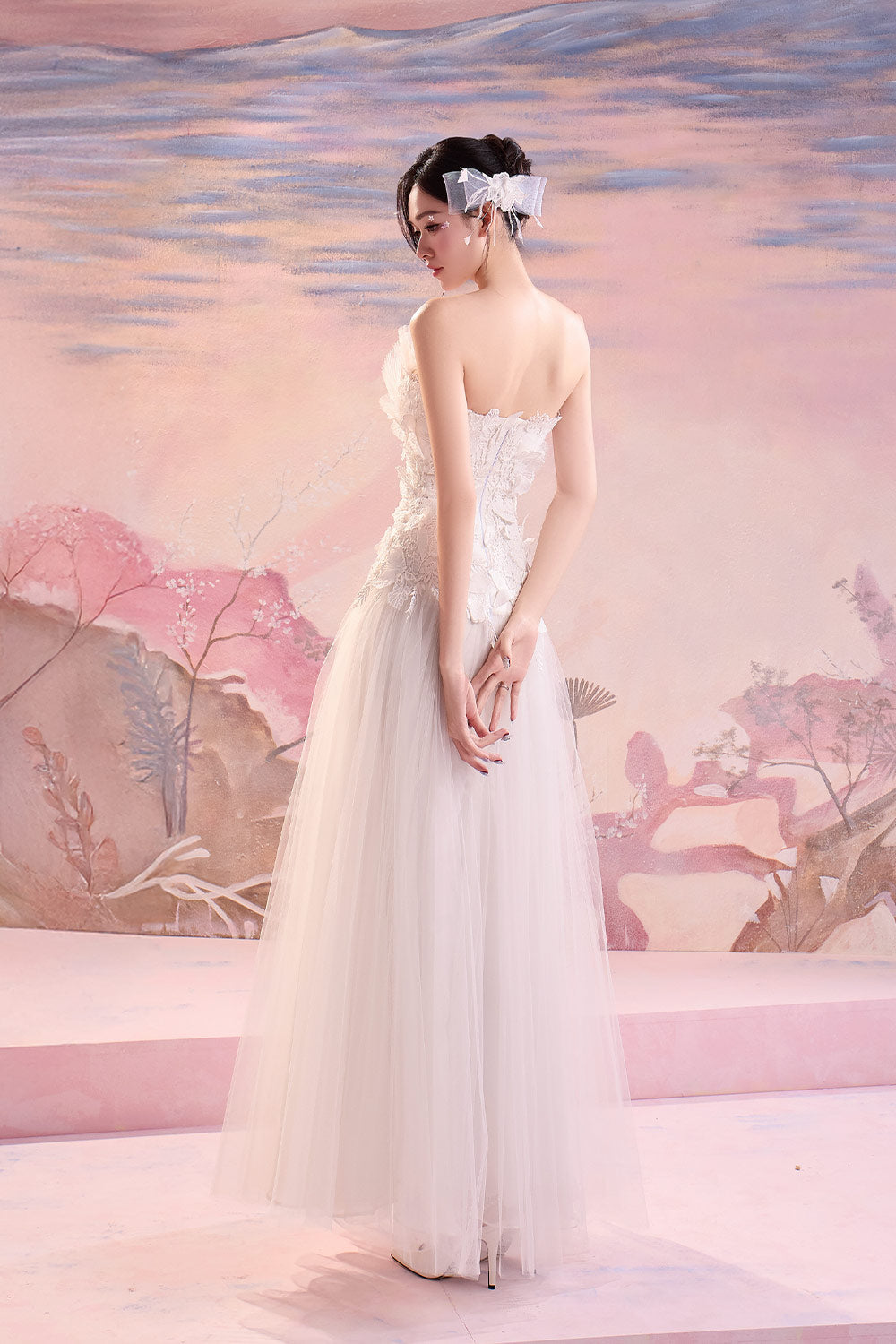 Dylan Drop Waist Gathered Polycotton Long Length Dress