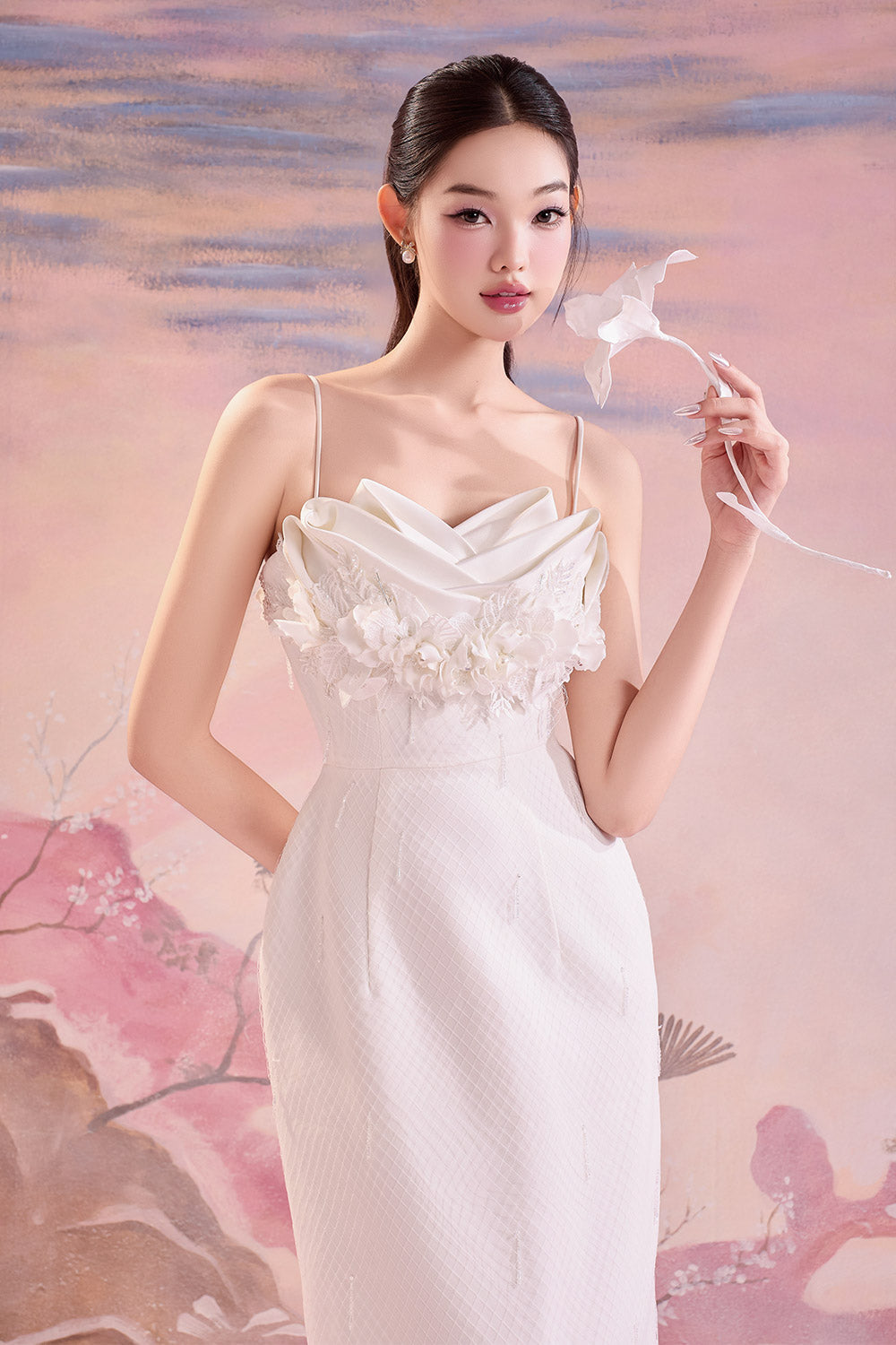 Jandi Pegged Floral Polycotton Midi Dress