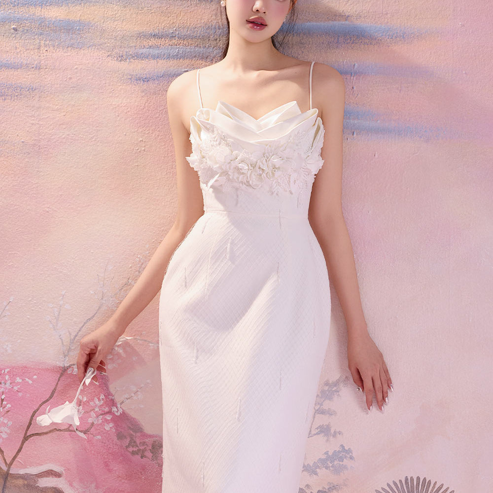 Jandi Pegged Floral Polycotton Midi Dress