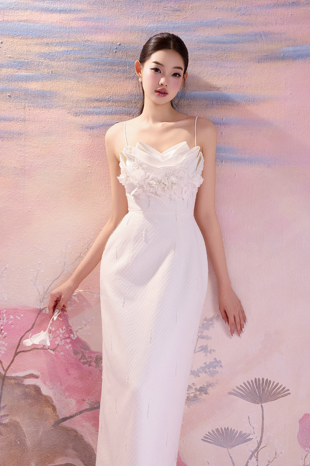 Jandi Pegged Floral Polycotton Midi Dress