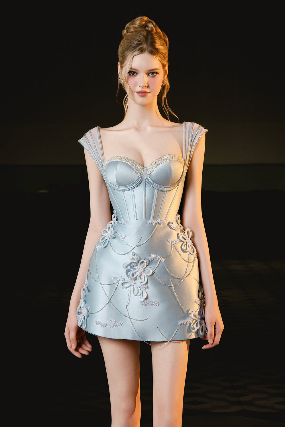 Ryan A-line Sweetheart Neck Taffeta Mini Dress