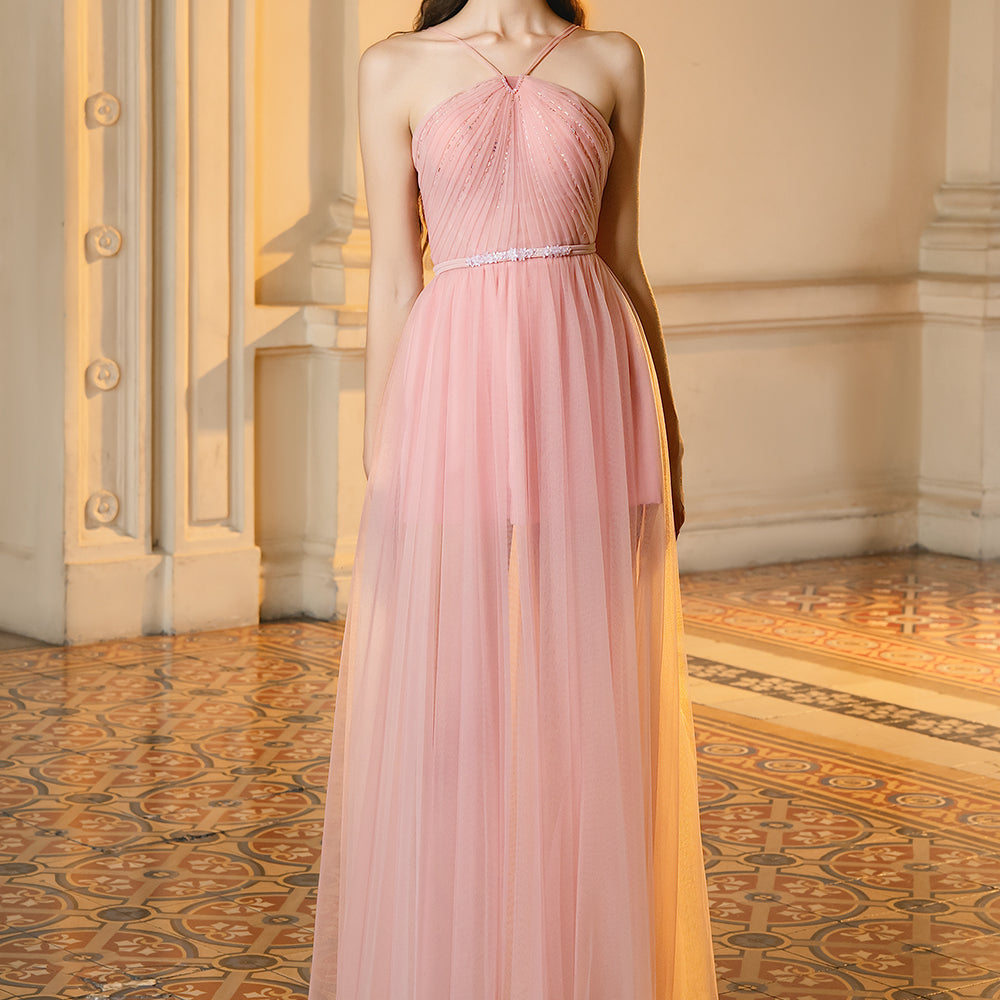 Lucas A-line V-Neck Mesh Maxi Dress