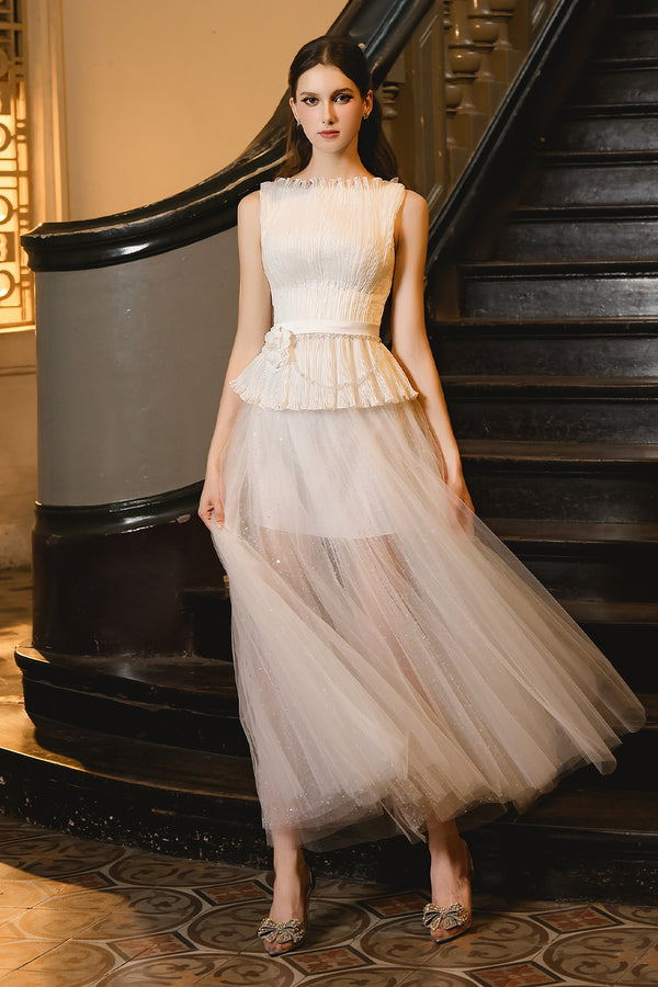 Lincol A-line See-Through Mesh Maxi Skirt