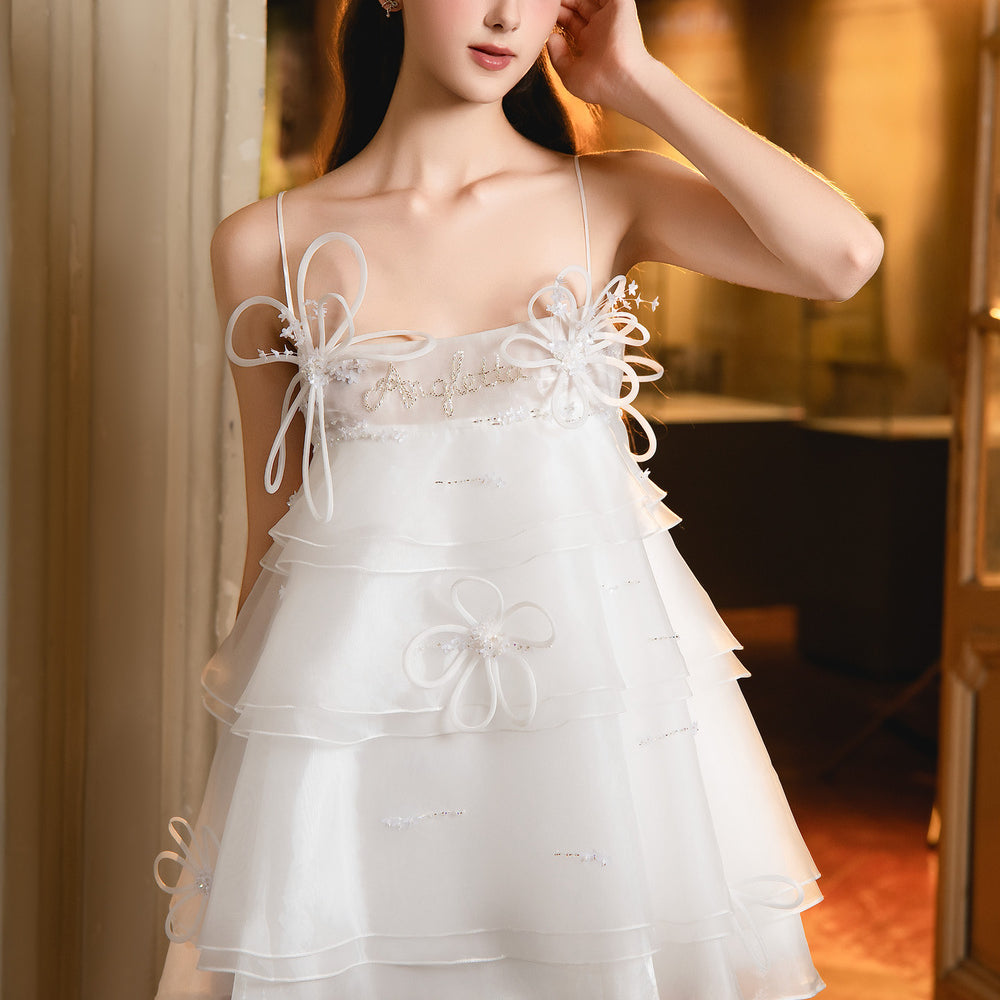 Vincent Babydoll Spaghetti Strap Voile Mini Dress