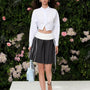 Angela Pleated High Waist Wool Mini Skirt - MEAN BLVD