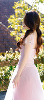 Angelic A-line Square Neck Tulle Ankle Length Dress - MEAN BLVD