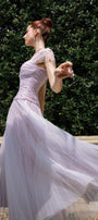 Angelic A-line Square Neck Tulle Ankle Length Dress - MEAN BLVD