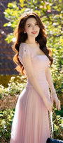Angelic A-line Square Neck Tulle Ankle Length Dress - MEAN BLVD