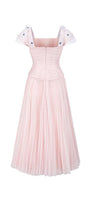 Angelic A-line Square Neck Tulle Ankle Length Dress - MEAN BLVD