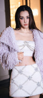 Anila A-line Stone Faux Fur Mini Skirt - MEAN BLVD