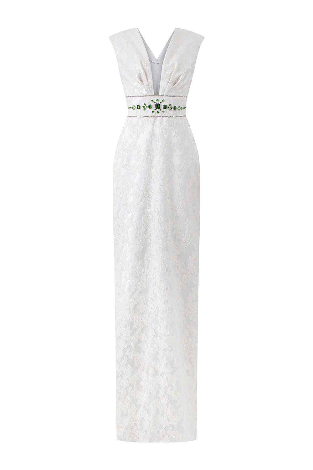 Animus Pegged Sleeveless Jacquard Floor Length Dress - MEAN BLVD
