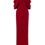 Aniyah Sheath Cape Shoulder Crepe Floor Length Dress - MEAN BLVD