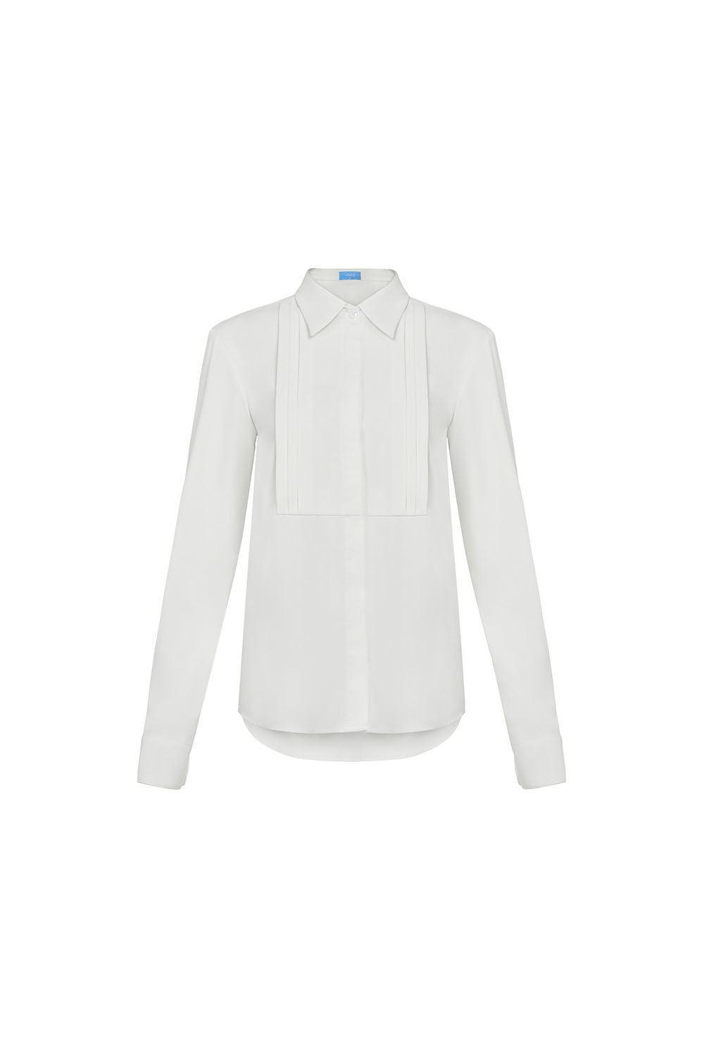 Anna Straight Collared Neck Cotton Poplin Shirt - MEAN BLVD