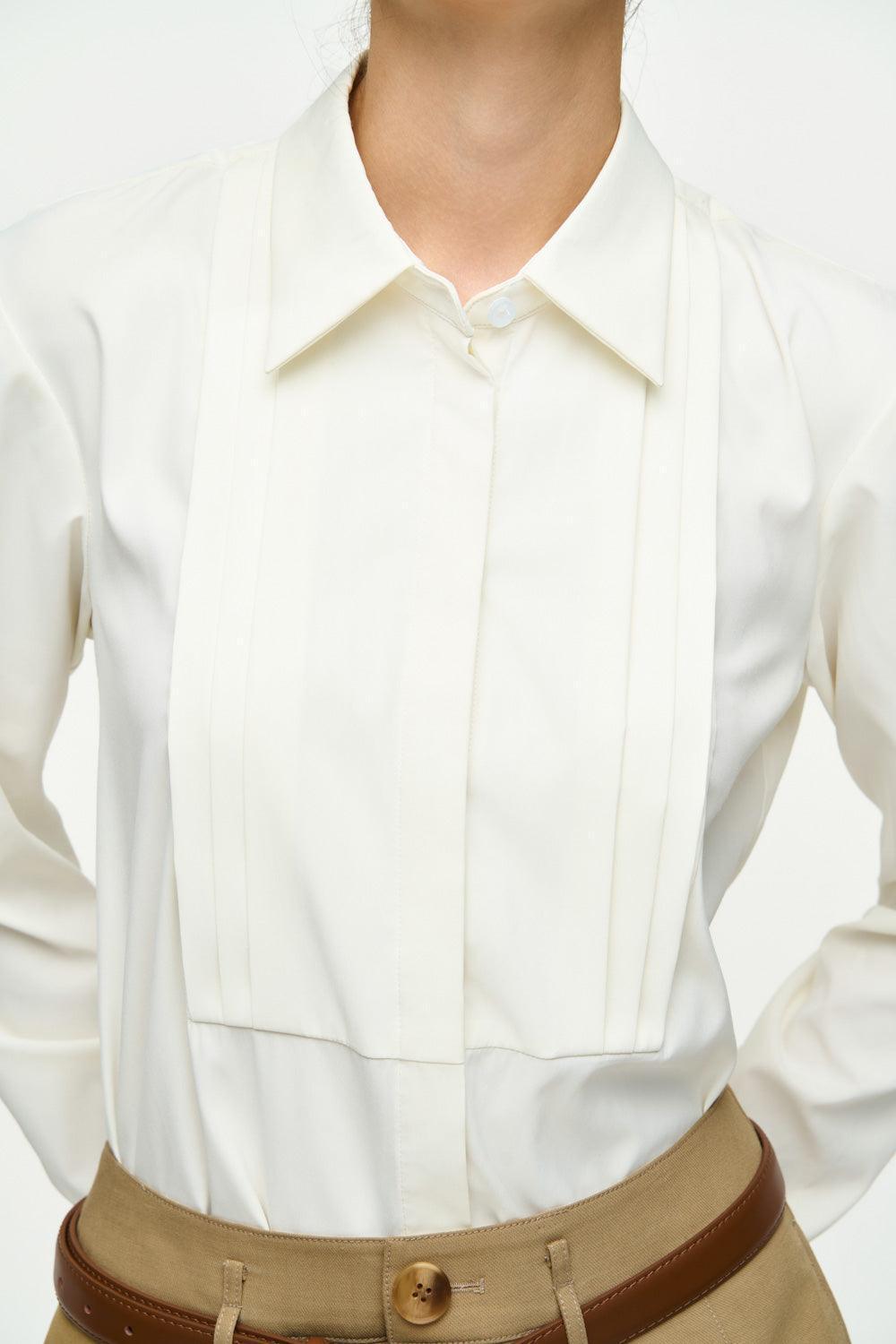 Anna Straight Collared Neck Cotton Poplin Shirt - MEAN BLVD
