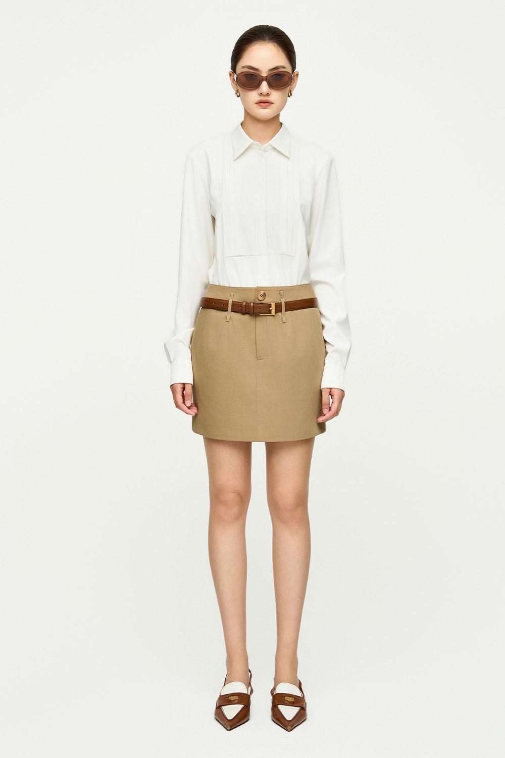 Anna Straight Collared Neck Cotton Poplin Shirt - MEAN BLVD