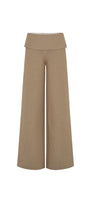 Anna Straight Wide Leg Khaki Floor Length Pants - MEAN BLVD