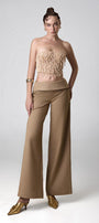 Anna Straight Wide Leg Khaki Floor Length Pants - MEAN BLVD