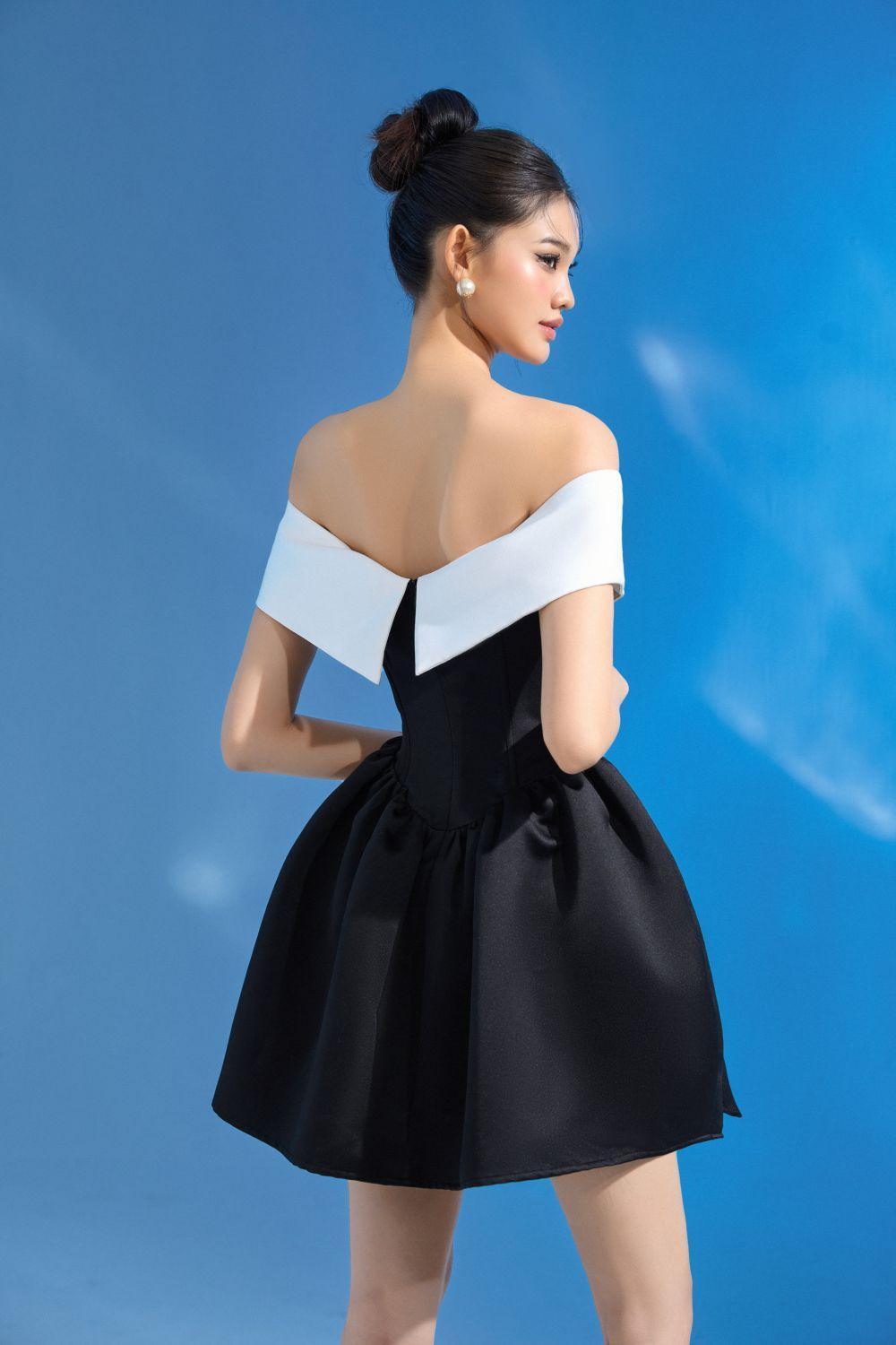 Women's Annabella Bubble/Balloon Off-Shoulder Cotton Polyester Mini Dress S/M/L Black MEAN BLVD S / Black Women's Annabella Bubble/Balloon Off-Shoulder Cotton Polyester Mini Dress S/M/L Black MEAN BLVD S / Black