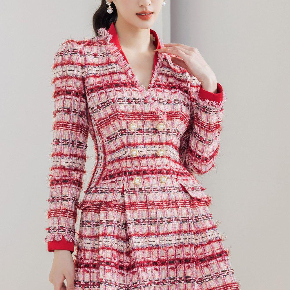 Annette A-line Fringed Tweed Mini Dress - MEAN BLVD