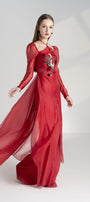 Annie A-line Puffy Sleeved Silk Organza Floor Length Ao Dai - MEAN BLVD