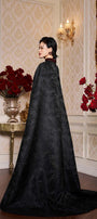 Antonella Sheath Cape Sleeved Silk Floor Length Dress - MEAN BLVD