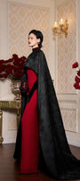 Antonella Sheath Cape Sleeved Silk Floor Length Dress - MEAN BLVD