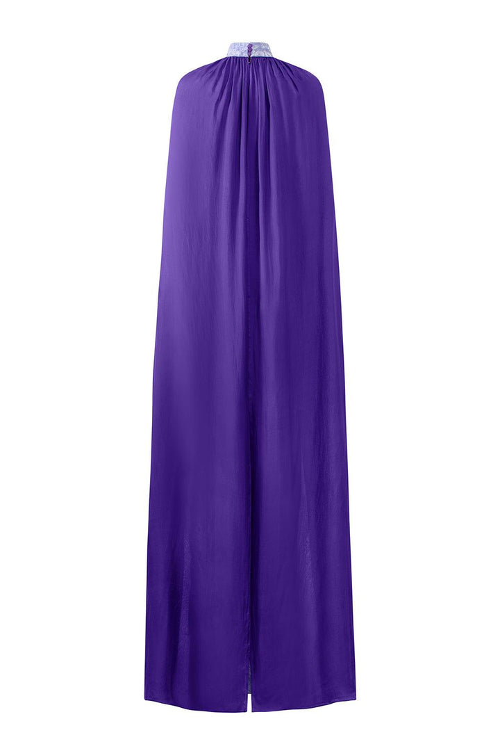 Aphrodite Cape High Neck Jacquard Floor Length Dress - MEAN BLVD