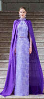 Aphrodite Cape High Neck Jacquard Floor Length Dress - MEAN BLVD
