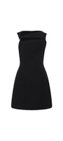 Araceli A-line Asymmetric Neck Crepe Mini Dress - MEAN BLVD