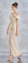 Arcturus Sarong Asymmetric Neck Mesh Lace Floor Length Dress - MEAN BLVD
