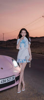 Aretha A-line Short Sleeved Carolan Mini Dress - MEAN BLVD