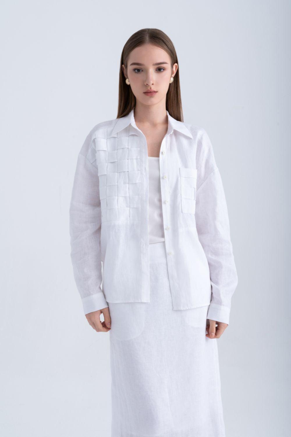 Aria Straight Long Sleeved Linen Shirt - MEAN BLVD