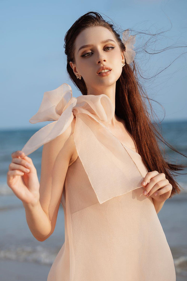 Ariad Drop Waist One Shoulder Silk Organza Mini Dress - MEAN BLVD