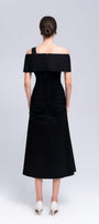Ariel A-line Gathered Cotton Midi Dress - MEAN BLVD